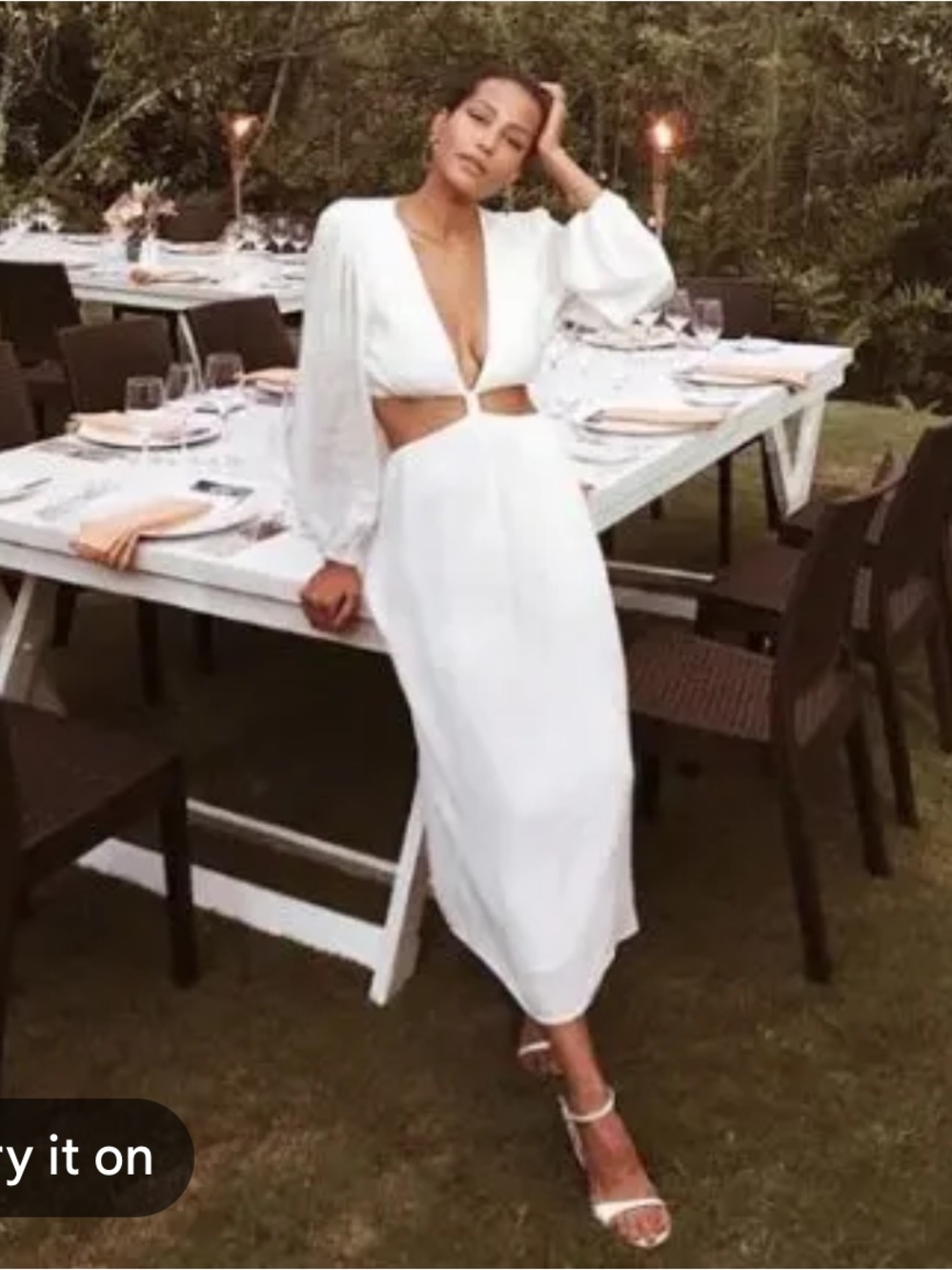 Wayf White Cutout Midi Dress-Skirt